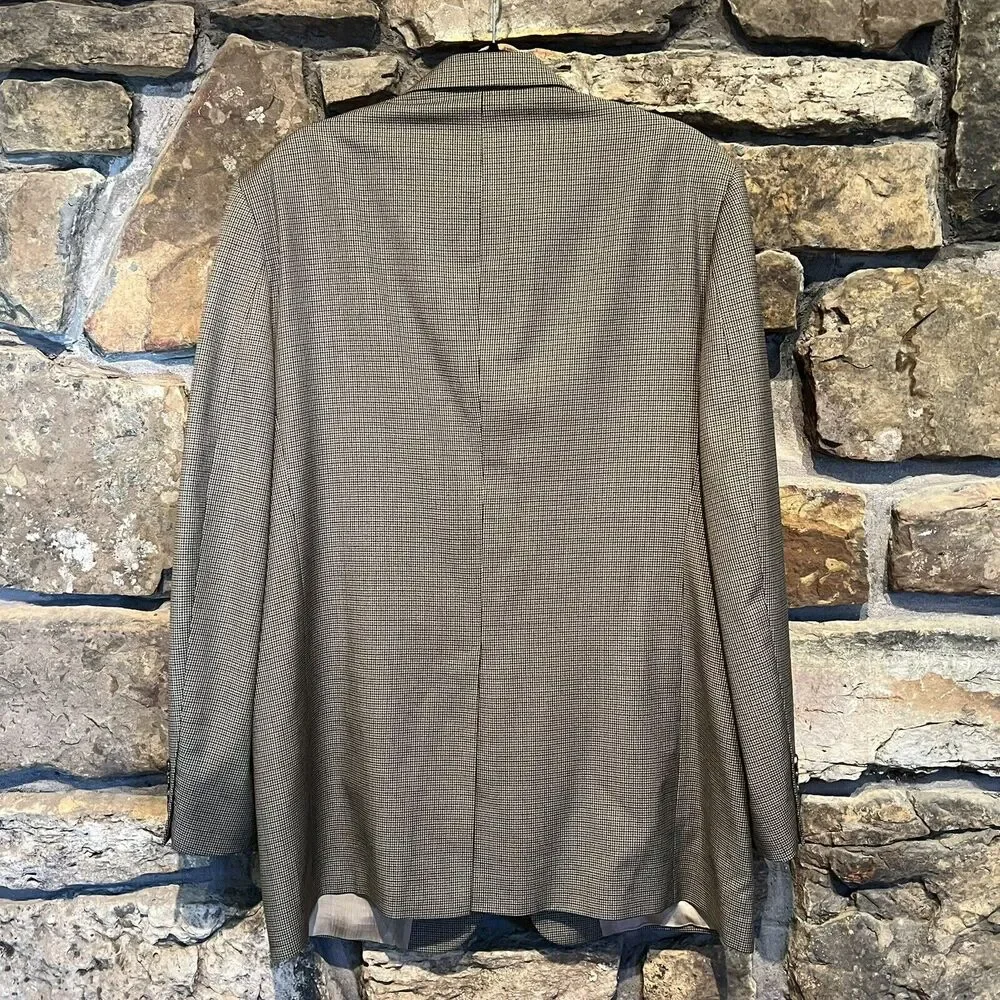 Brooks Brothers Mini Houndstooth Blazer Sport Coat Wool Cashmere Men's 43 Long - Picture 4 of 15